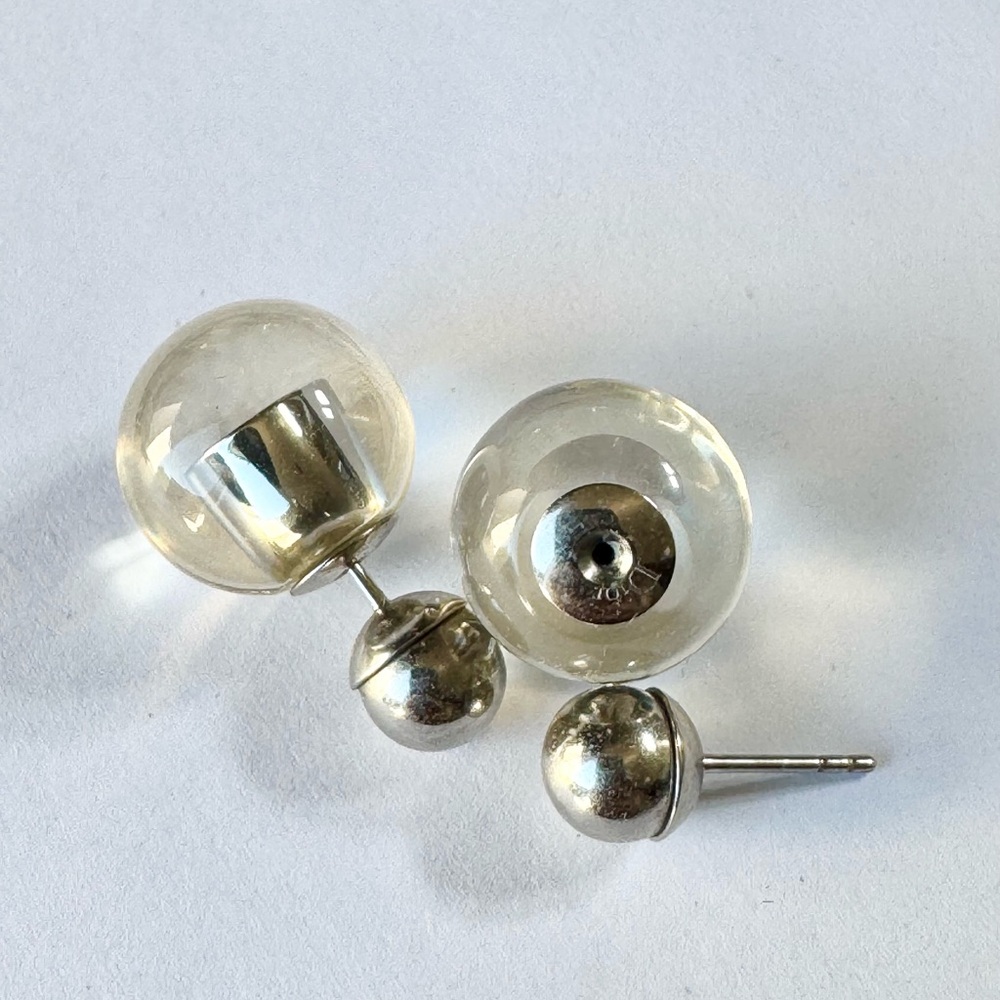 100% Authentic Dior Tribales Earrings Transparent Clear